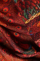 Женский шелковый платок phoenix KIRILL OVCHINNIKOV красного  цвета, арт. 90\PHX | Фото 3 (Принт: С принтом; Материал: Текстиль, Шелк)