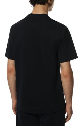 Мужская хлопковая футболка CIRCOLO 1901 темно-синего цвета, арт. CN3438 | Фото 4 (Принт: Без принта; Рукава: Короткие; Длина (для топов): Стандартные; Материал внешний: Хлопок; Стили: Кэжуэл)