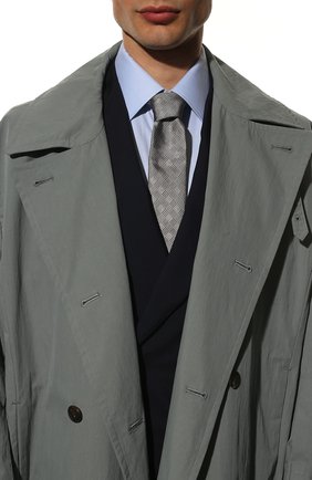 Мужской шелковый галстук HUGO черно-белого цвета, арт. 50458507 | Фото 2 (Материал: Текстиль, Шелк)