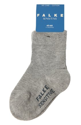 Детские хлопковые носки FALKE серого цвета, арт. 10487. | Фото 1