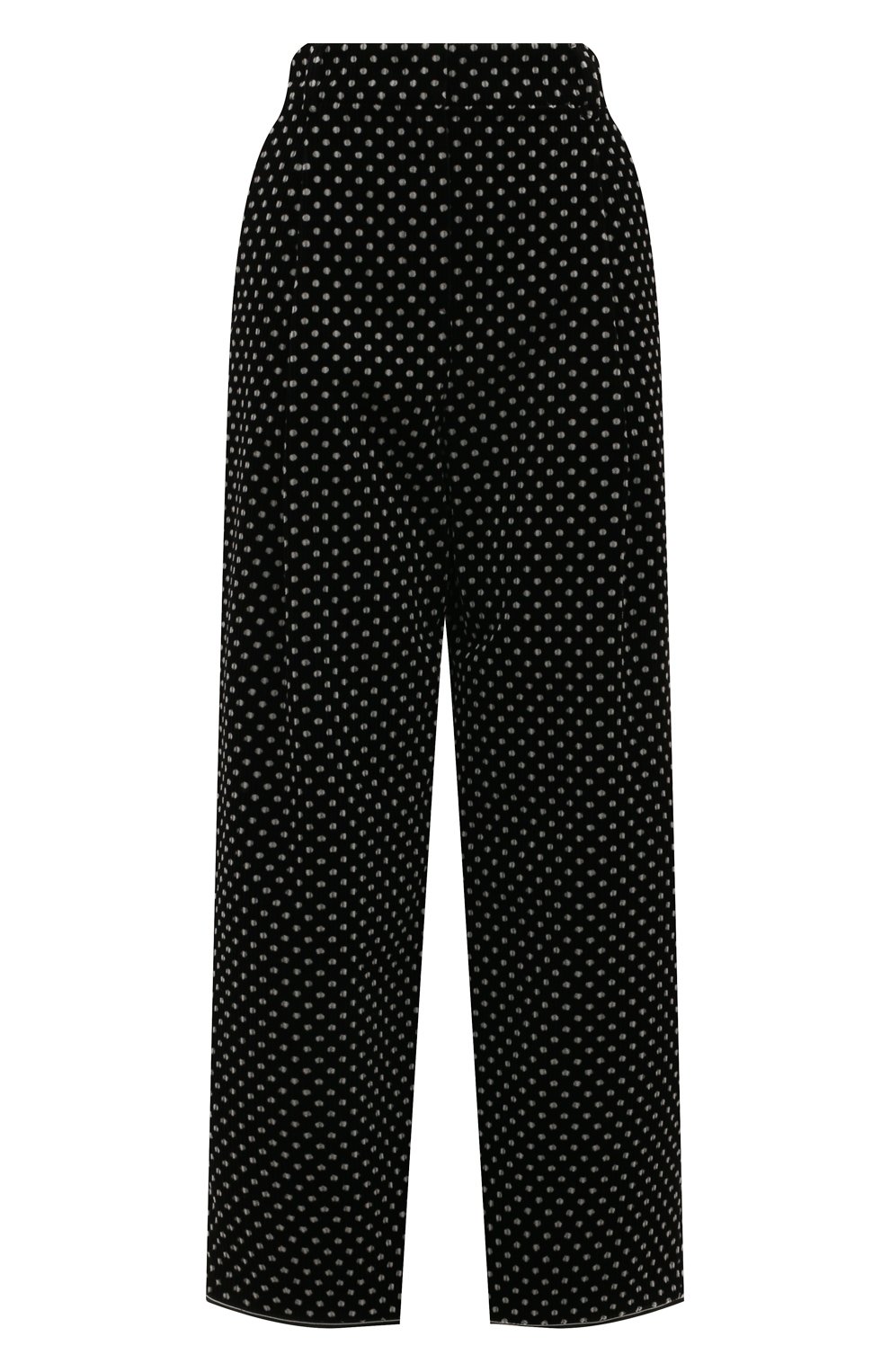 Женские хлопковые брюки GIORGIO ARMANI черного цвета, арт. 2WHPP0PH/T03G6 | Фото 1 (Силуэт Ж (брюки и джинсы): Широкие; Стили: Гламурный; Длина (брюки, джинсы): Стандартные; Женское Кросс-КТ: Брюки-одежда; Материал внешний: Хлопок)