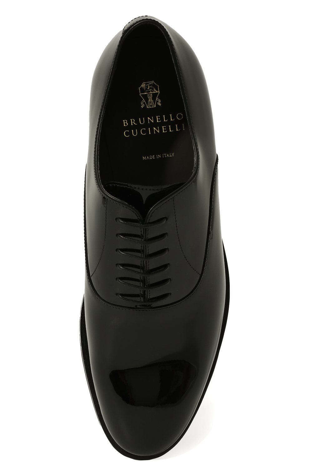 Мужские кожаные оксфорды BRUNELLO CUCINELLI черного цвета, арт. 221MZUSUMK937 | Фото 6 (Материал внешний: Кожа; Стили: Классический; Мужское Кросс-КТ: Вечерняя обувь)