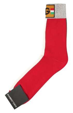 Мужские хлопковые носки DOLCE & GABBANA красного цвета, арт. GXI96Z/JACNB | Фото 1 (Материал внешний: Хлопок; Кросс-КТ: бельё)