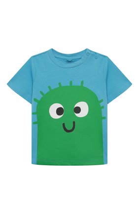 Детский хлопковая футболка STELLA MCCARTNEY синего цвета, арт. 8Q8TD1 | Фото 1 (Кросс-КТ НВ: Футболка)