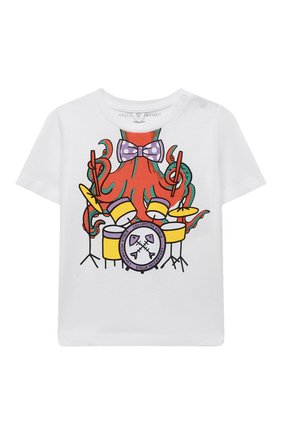 Детский хлопковая футболка STELLA MCCARTNEY белого цвета, арт. 8Q8TQ1 | Фото 1 (Кросс-КТ НВ: Футболка)