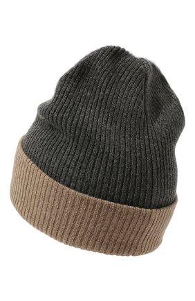 Мужская кашемировая шапка BRUNELLO CUCINELLI темно-серого цвета, арт. M2293600 | Фото 2 (Материал: Кашемир, Шерсть, Текстиль)