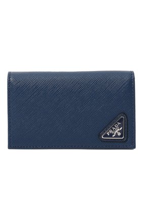 Мужской кожаный футляр для кредитных карт PRADA синего цвета, арт. 2MC122-QHH-F0016 | Фото 1 (Материал: Натуральная кожа)