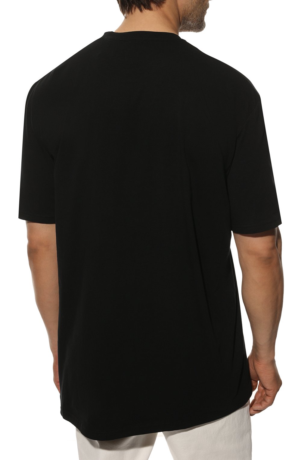 Мужская хлопковая футболка PAUL&SHARK черного цвета, арт. 11311628/HLK/3XL-6XL | Фото 4 (Рукава: Коротки�е; Принт: С принтом; Длина (для топов): Удлиненные; Материал внешний: Хлопок; Размерность: Маломерит; Стили: Кэжуэл)