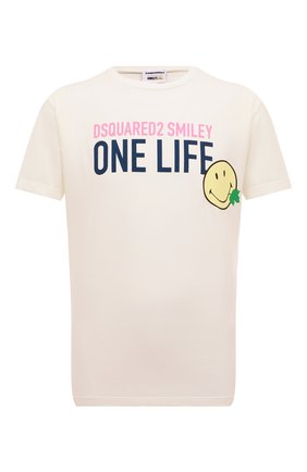 Хлопковая футболка Dsquared2 x Smiley | Фото №1 Хлопковая футболка Dsquared2 x Smiley | Фото №1