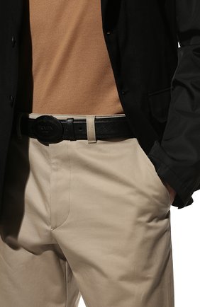 Мужской кожаный ремень PRADA черного цвета, арт. 2CM198-053-F0002 | Фото 2 (Случай: Повседневный; Материал: Натуральная кожа)