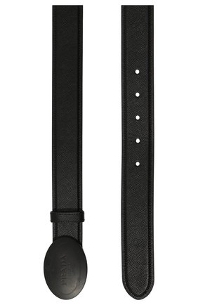Мужской кожаный ремень PRADA черного цвета, арт. 2CM198-053-F0002 | Фото 3 (Случай: Повседневный; Материал: Натуральная кожа)