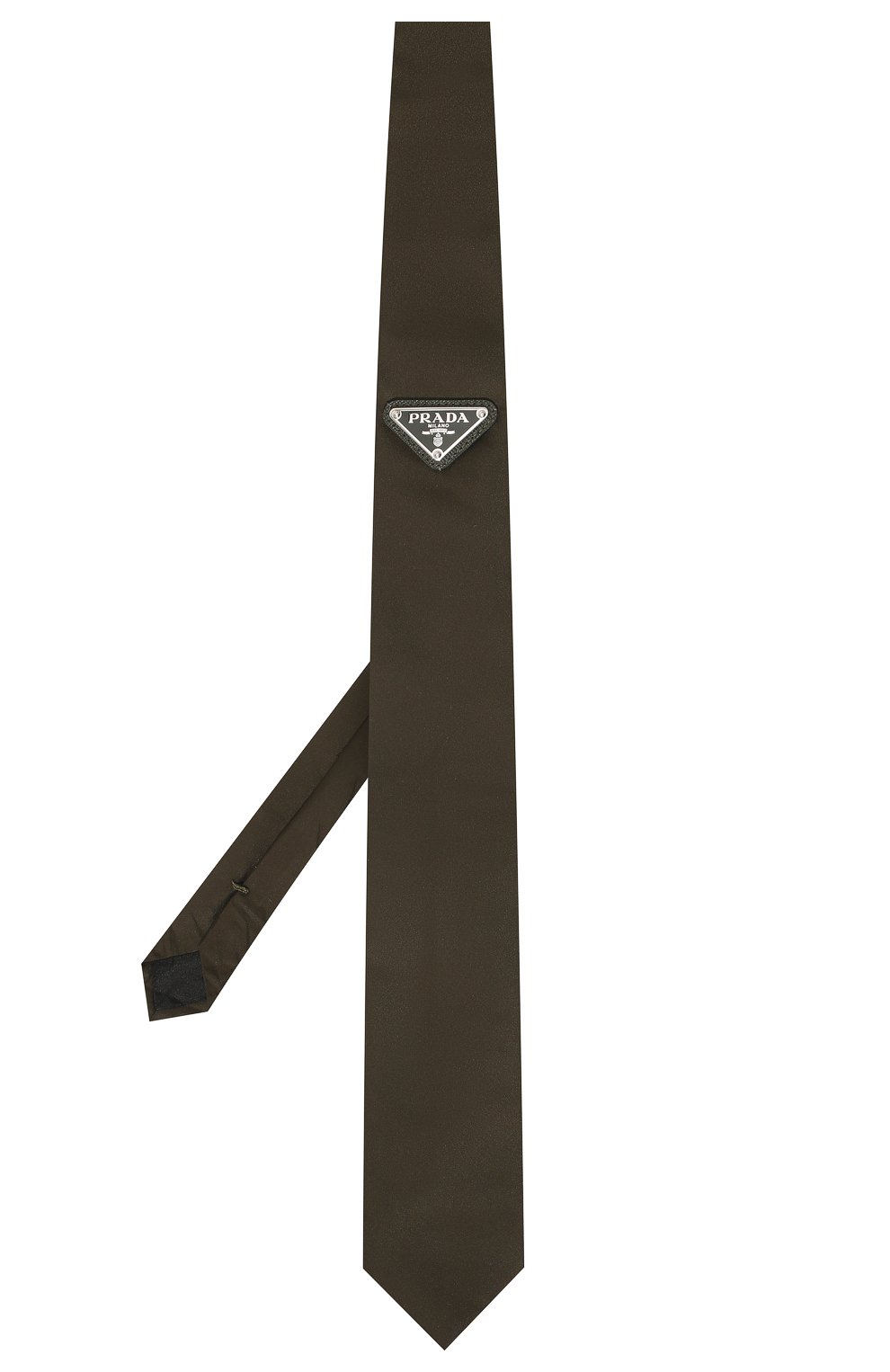 Мужской галстук PRADA хаки цвета, арт. UCR77-1WQ8-F0334-202 | Фото 3 (Материал: Текстиль, Синтетический материал; Принт: Без принта)