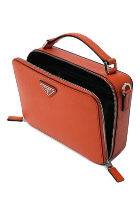 Мужская кожаная сумка PRADA оранжевого цвета, арт. 2VH069-9Z2-F0S73-YMI | Фото 5 (Материал: Натуральная кожа; Ремень/цепочка: На ремешке; Размер: small)