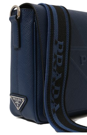 Мужская кожаная сумка PRADA темно-синего цвета, арт. 2VD046-2FAD-F0016-OOO | Фото 3 (Материал: Натуральная кожа; Ремень/цепочка: На ремешке; Размер: small)
