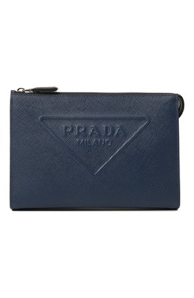 Мужская кожаная борсетка PRADA темно-синего цвета по цене 165000 руб., арт. 2VF039-2FAD-F0016-OOO | Фото 1 Мужская кожаная борсетка PRADA темно-синего цвета, арт. 2VF039-2FAD-F0016-OOO | Фото 1 (Материал: Натуральная кожа; Размер: small)