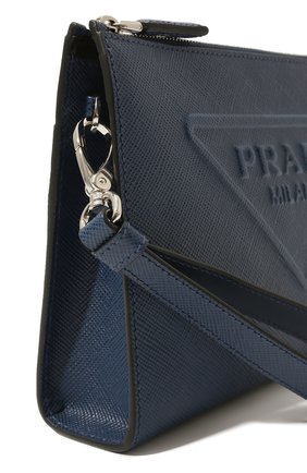 Мужская кожаная борсетка PRADA темно-синего цвета по цене 165000 руб., арт. 2VF039-2FAD-F0016-OOO | Фото 3 Мужская кожаная борсетка PRADA темно-синего цвета, арт. 2VF039-2FAD-F0016-OOO | Фото 3 (Материал: Натуральная кожа; Размер: small)