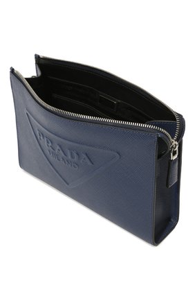 Мужская кожаная борсетка PRADA темно-синего цвета по цене 165000 руб., арт. 2VF039-2FAD-F0016-OOO | Фото 5 Мужская кожаная борсетка PRADA темно-синего цвета, арт. 2VF039-2FAD-F0016-OOO | Фото 5 (Материал: Натуральная кожа; Размер: small)