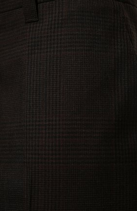 Мужские шерстяные брюки PRADA темно-коричневого цвета, арт. UP0178-10EB-F0192-221 | Фото 5 (Материал внешний: Шерсть; Длина (брюки, джинсы): Стандартные; Стили: Классический; Случай: Формальный)