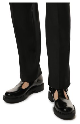Мужские кожаные сандалии PRADA черного цвета, арт. 2EE372-055-F0002 | Фото 3 (Материал внешний: Кожа)