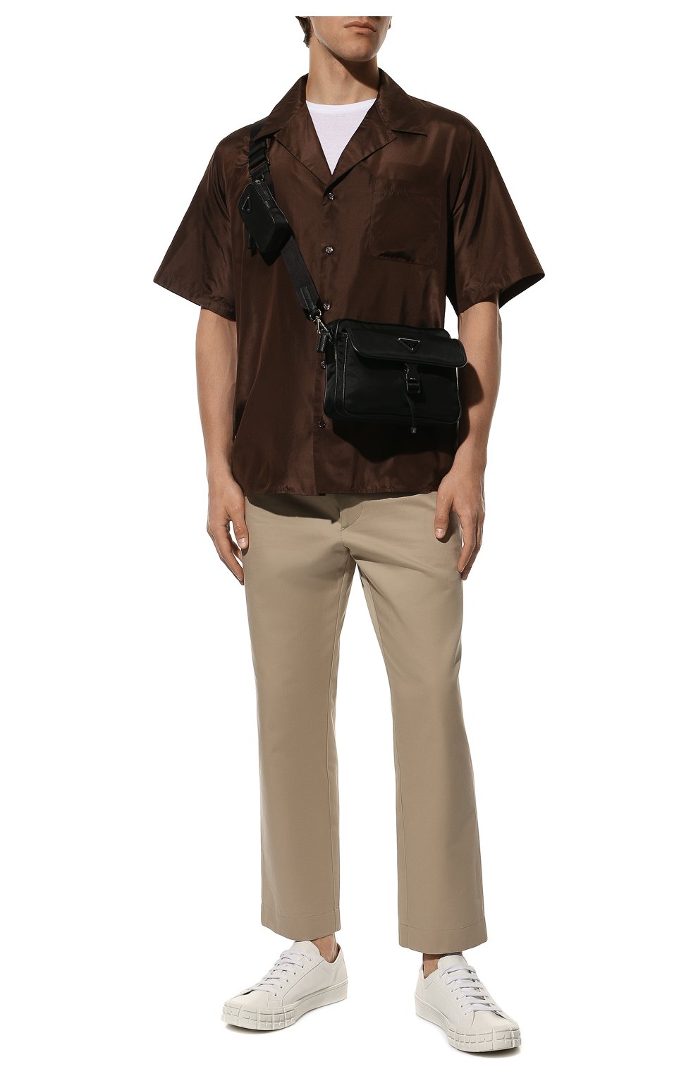 Мужская текстильная сумка PRADA черного цвета, арт. 2VH133-2DMH-F0002-WMP | Фото 7 (Ремень/цепочка: На ремешке; Материал: Текстиль; Размер: small)