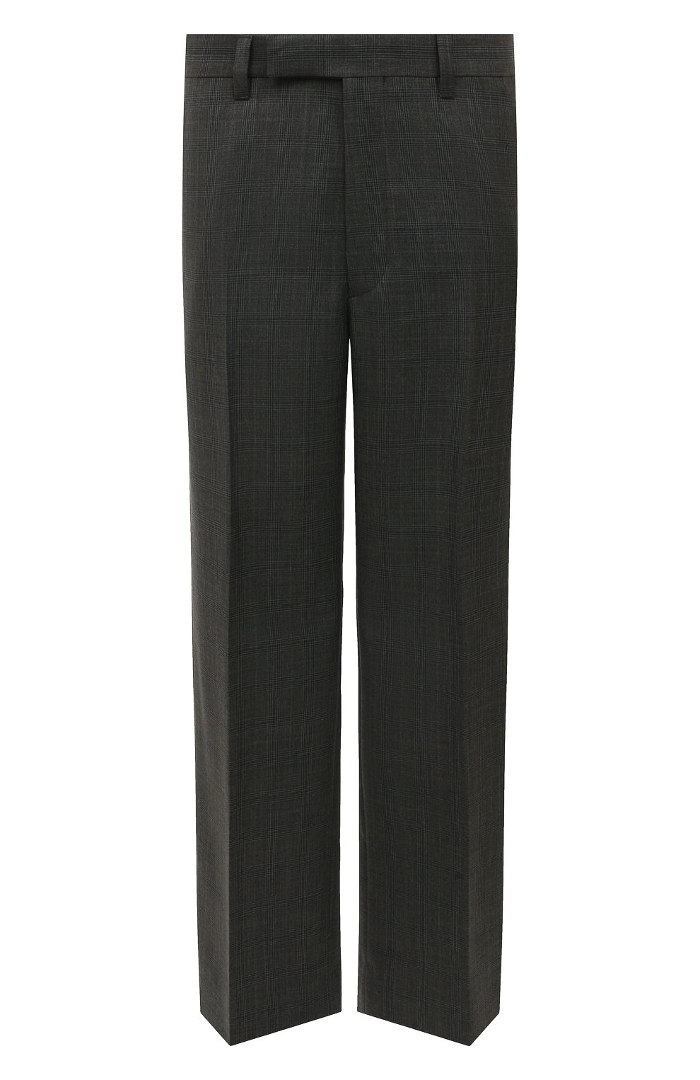 Мужские шерстяные брюки PRADA темно-серого цвета, арт. UP0178-10EA-F0480-221 | Фото 1 (Материал внешний: Шерсть; Длина (брюки, джинсы): Стандартные; Стили: Классический; Случай: Формальный)