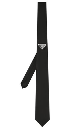Мужской галстук PRADA черного цвета, арт. UCR77-1WQ8-F0002-202 | Фото 3 (Материал: Текстиль, Синтетический материал; Принт: Без принта)
