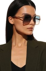 Женские солнцезащитные очки CHLOÉ розового цвета, арт. CH0086S | Фото 2 (Тип очков: С/з; Очки форма: Квадратные, Over-size)