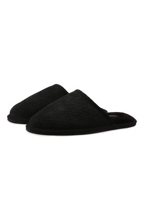 Мужского замшевые домашние туфли BOSS темно-серого цвета, арт. 50464461 | Фото 1 (Материал внешний: Кожа)