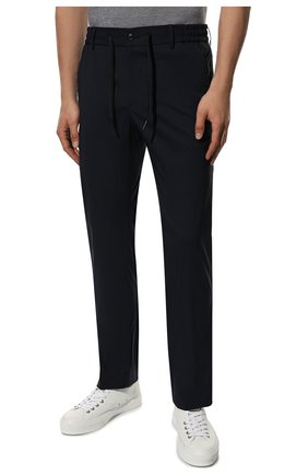 Мужские брюки из шерсти и шелка ANDREA CAMPAGNA темно-синего цвета, арт. SPIAGGIA/1/LP1572X | Фото 3 (Материал внешний: Шерсть; Длина (брюки, джинсы): Стандартные; Случай: Повседневный; Стили: Кэжуэл)