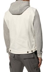 Мужская комбинированная куртка ELEVENTY белого цвета, арт. E70GBTE01 TET0E031 | Фото 4 (Кросс-КТ: Куртка, Деним; Рукава: Длинные; Материал внешний: Хлопок, Деним; Длина (верхняя одежда): Короткие; Стили: Кэжуэл)