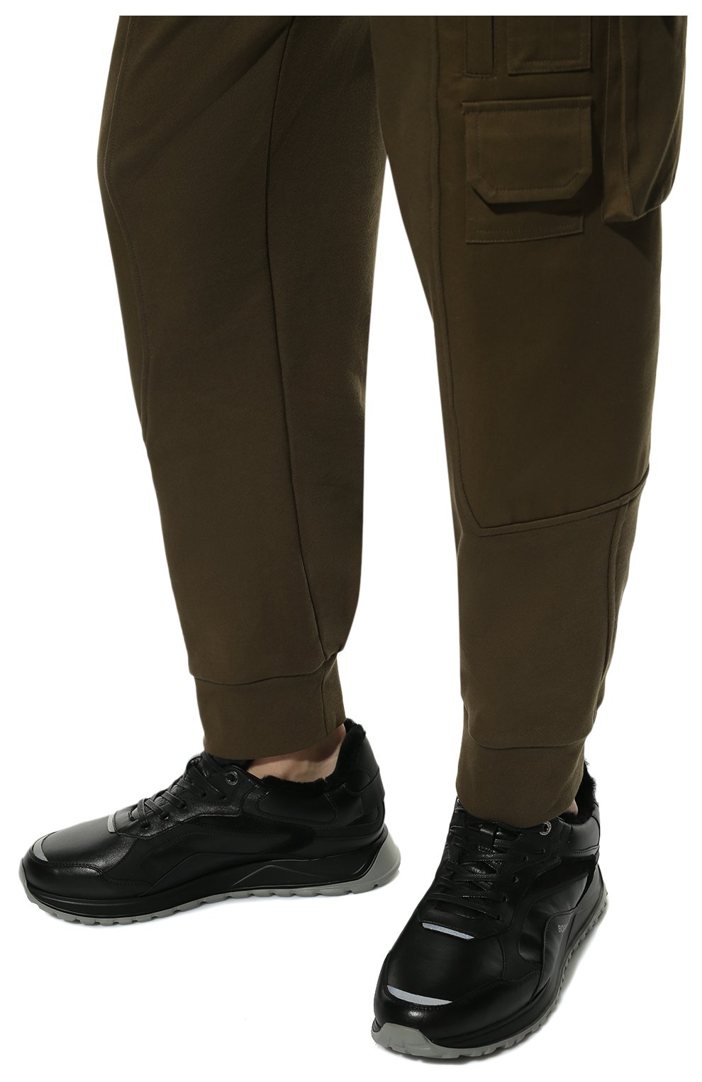 Мужские кожаные кроссовки BOGNER черного цвета, арт. 12240163/MICHIGAN 4 | Фото 3 (Материал внешний: Кожа; Материал утеплителя: Натуральный мех; Стили: Классический)