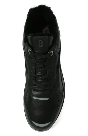 Мужские кожаные кроссовки BOGNER черного цвета, арт. 12240163/MICHIGAN 4 | Фото 6 (Материал внешний: Кожа; Материал утеплителя: Натуральный мех; Стили: Классический)
