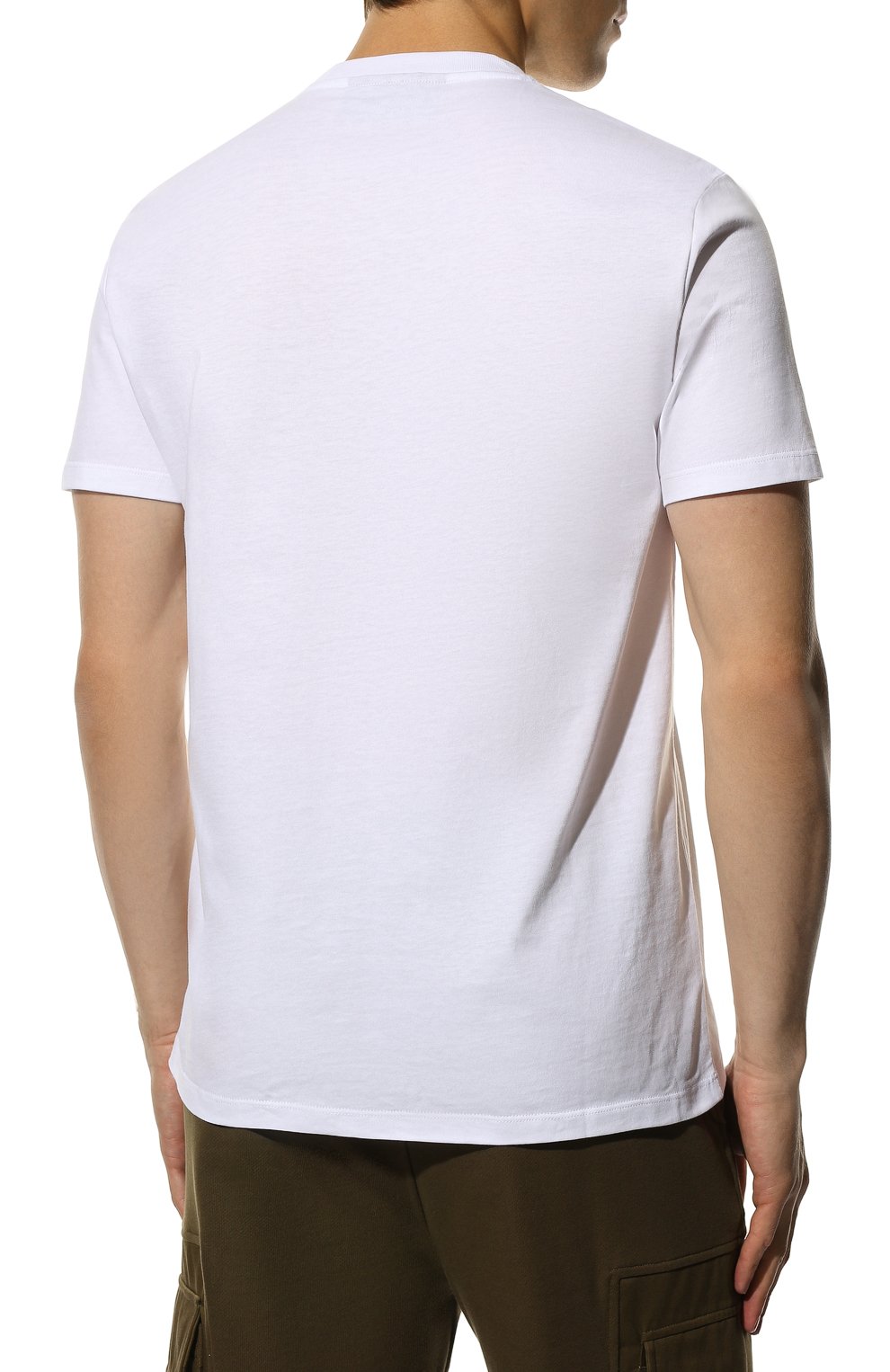 Мужская хлопковая футболка NEIL BARRETT белого цвета, арт. BJT058S S537S | Фото 4 (Рукава: Короткие; Длина (для топов): Стандартные; Принт: С принтом; Материал внешний: Хлопок; Стили: Кэжуэл)