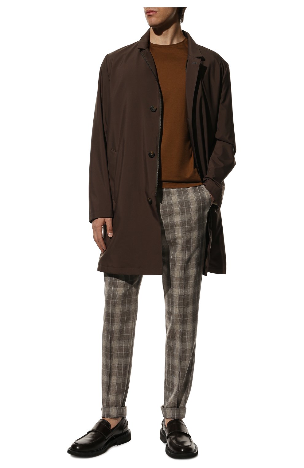 Мужские шерстяные брюки ANDREA CAMPAGNA коричневого цвета, арт. VULCAN0Z/AN1294 | Фото 2 (Стили: Ретро; Материал внешний: Шерсть; Длина (брюки, джинсы): Стандартные; Случай: Повседневный; Материал подклада: Купро)