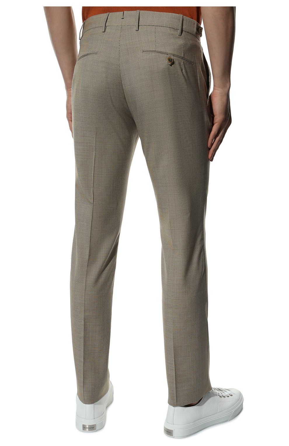 Мужские шерстяные брюки BERWICH бежевого цвета, арт. SC/1 FIBB/MZ1506 | Фото 4 (Материал внешний: Шерсть; Длина (брюки, джинсы): Стандартные; Случай: Повседневный; Материал подклада: Купро; Стили: Кэжуэл)