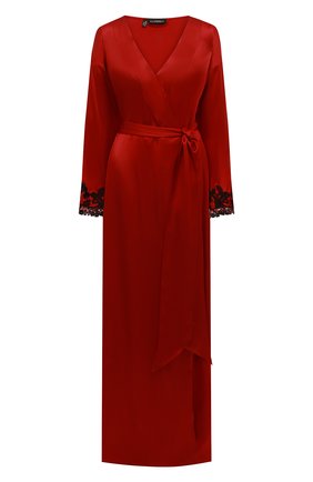 Женский шелковый халат LA PERLA красного цвета, арт. 0019231/0290 | Фото 1 (Материал внешний: Шелк)