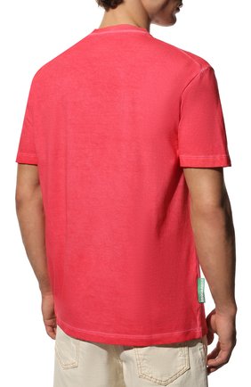 Мужская хлопковая футболка DSQUARED2 розового цвета, арт. S78GD0051/S24307 | Фото 4 (Рукава: Короткие; Длина (для топов): Стандартные; Принт: С принтом; Материал внешний: Хлопок; Стили: Кэжуэл)