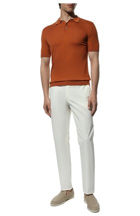 Мужские хлопковые брюки BERWICH белого цвета, арт. SPIAGGIA/1/TS4842X | Фото 2 (Длина (брюки, джинсы): Стандартные; Случай: Повседневный; Материал внешний: Хлопок; Стили: Кэжуэл)