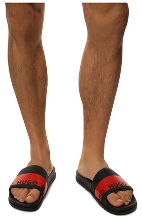 Мужские шлепанцы HUGO черного цвета, арт. 50471469 | Фото 3 (Материал внешний: Пластик)