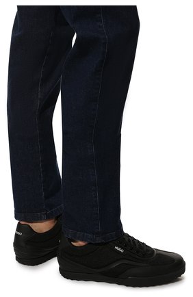 Мужские кроссовки HUGO черного цвета, арт. 50459195 | Фото 3 (Материал внешний: Текстиль; Стили: Классический; Материал утеплителя: Без утеплителя)