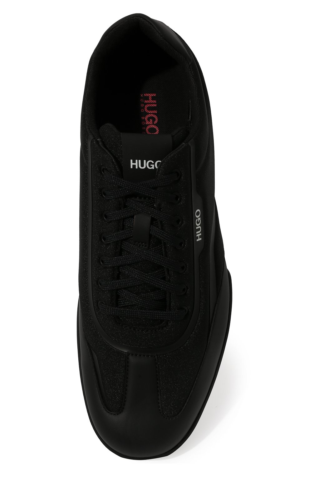 Мужские кроссовки HUGO черного цвета, арт. 50459195 | Фото 6 (Материал внешний: Текстиль; Стили: Классический; Материал утеплителя: Без утеплителя)