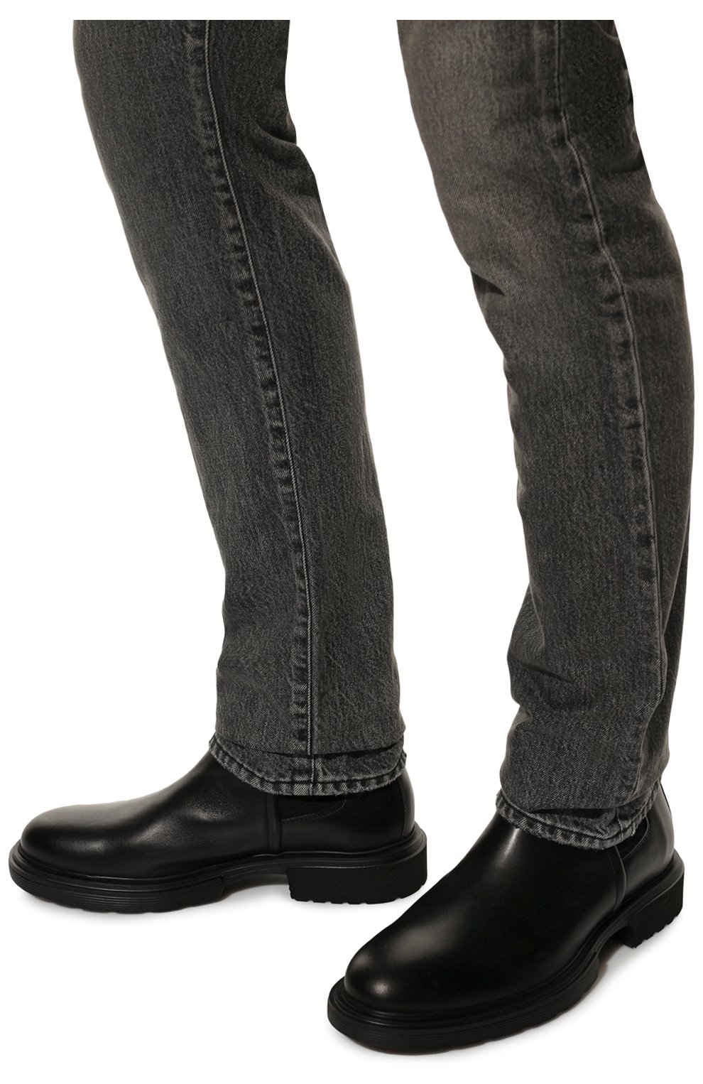 Мужские кожаные челси HUGO черного цвета, арт. 50464161 | Фото 3 (Материал внешний: Кожа; Материал утеплителя: Без утеплителя; Мужское Кросс-КТ: Сапоги-обувь, Челси-обувь)