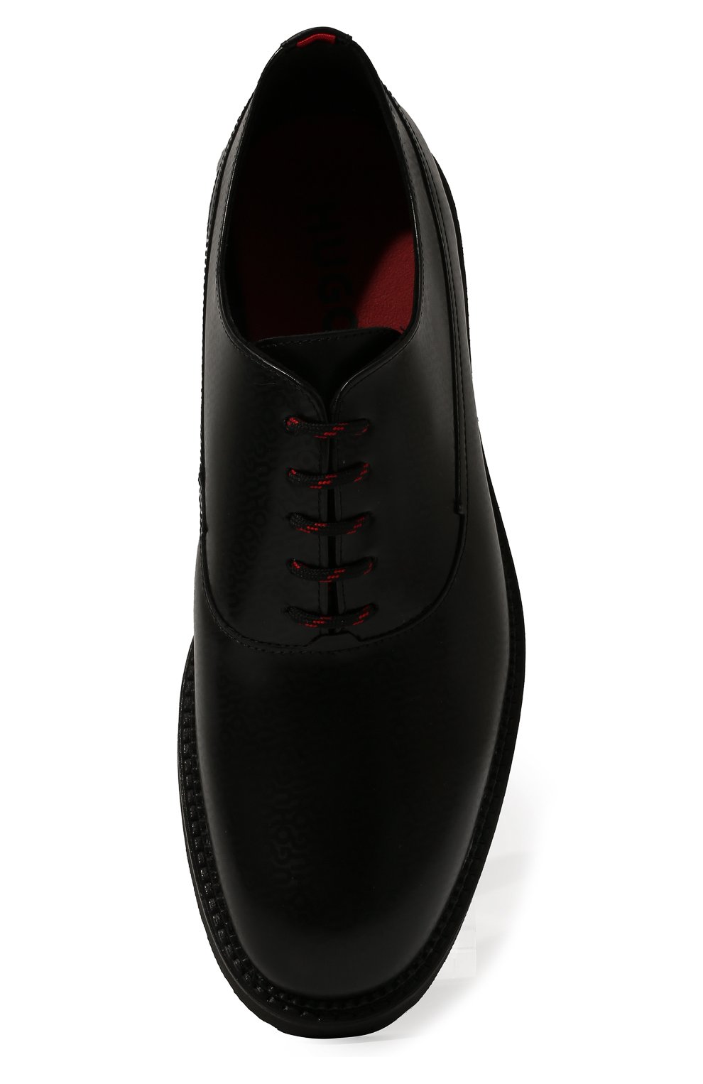 Мужские кожаные оксфорды HUGO черного цвета, арт. 50474059 | Фото 6 (Материал внешний: Кожа; Стили: Классический; Материал внутренний: Текстиль)