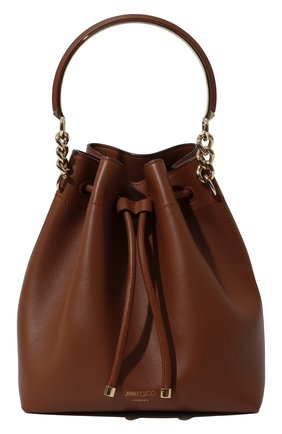 Женская сумка bon bon bucket JIMMY CHOO коричневого цвета, арт. BONBONBUCKETCLF | Фото 1 (Материал: Натуральная кожа; Размер: small; Ремень/цепочка: На ремешке)