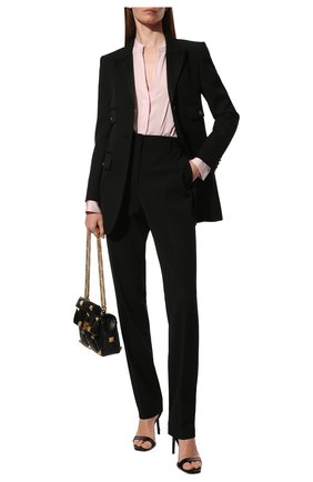 Женская шелковая блузка BOSS светло-розового цвета, арт. 50472082 | Фото 2 (Материал внешний: Шелк; Рукава: Длинные; Длина (для топов): Стандартные; Женское Кросс-КТ: Блуза-одежда; Принт: Без принта; Стили: Кэжуэл)