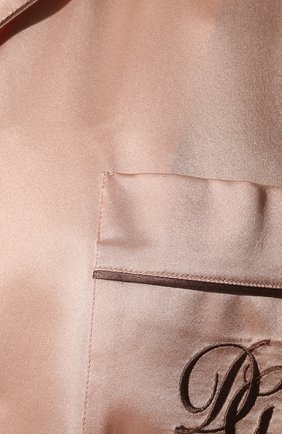 Женская шелковая рубашка DOLCE & GABBANA бежевого цвета, арт. F5013Z/FU1AU | Фото 5 (Материал внешний: Шелк; Женское Кросс-КТ: Блуза-белье)