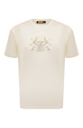 Мужская хлопковая футболка ZILLI кремвого цвета, арт. MEX-NT320-NELI1/MC01 | Фото 1 (Длина (для топов): Стандартные; Рукава: Короткие; Материал внешний: Хлопок; Принт: Без принта; Стили: Кэжуэл)