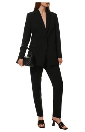 Женские брюки BOSS черного цвета, арт. 50472636 | Фото 2 (Длина (брюки, джинсы): Стандартные; Материал внешний: Синтетический материал)