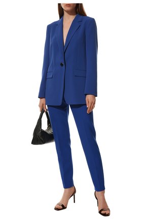 Женские брюки BOSS синего цвета, арт. 50472636 | Фото 2 (Материал внешний: Синтетический материал; Длина (брюки, джинсы): Стандартные)