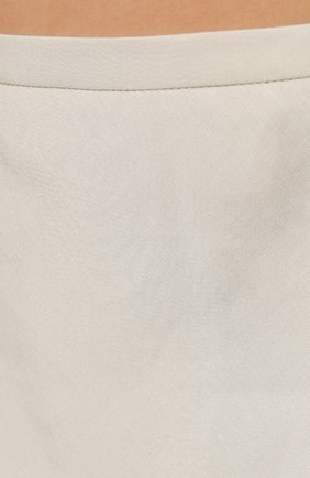 Женская юбка из шелка и льна NOBLE&BRULEE молочного цвета, арт. NB92GR | Фото 5 (Материал внешний: Шелк, Лен; Женское Кросс-КТ: Юбка-одежда; Длина Ж (юбки, платья, шорты): Миди; Стили: Минимализм)